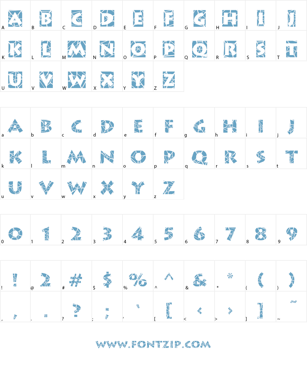Spider Web Block Font Character